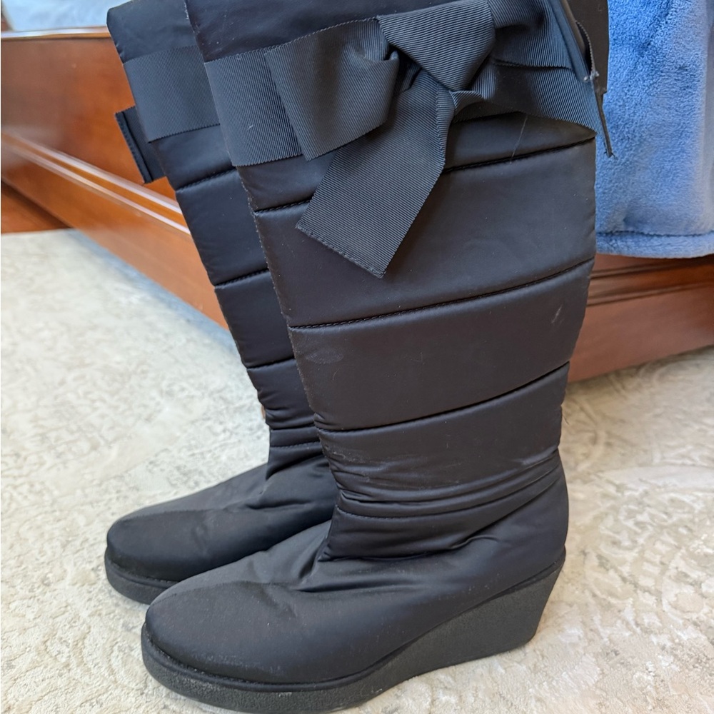Kate Spade Black Winter Boots with Bow